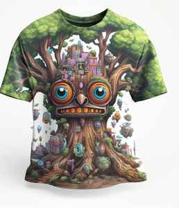 Customized <b>Men's</b> Half Sleeve T-<b>shirts</b> Fancy Casual Cotton/Polyester Vintage Style with <b>Leopard</b> Digital <b>Printing</b> White Color - Product Image 1