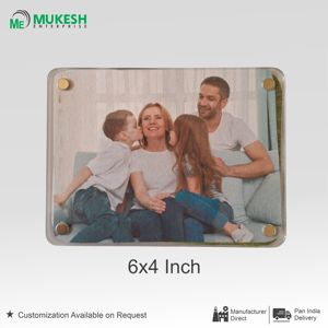 Mukesh Enterprise Horizontal <b>6x4</b> Inch Polished Acrylic Laser Engraved Magnetic <b>Photo</b> <b>Frame</b> Optional Stand Customizable Picture - Product Image 3