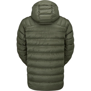 Customized <b>Men's</b> Olive Green Hooded Down <b>Puffer</b> Jacket Warm Quilted Zip-Up Winter <b>Long</b> <b>Coat</b> Wholesale <b>Puffer</b> Jacket <b>Coat</b> - Product Image 4