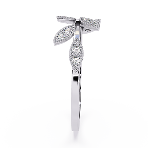Women's Platinum Marquise Cut Diamond Engagement <b>Ring</b> Romantic Leaf Design GIA Certified Natural Diamonds - Product Image 3
