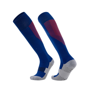 Chaussettes de football blanches mi-hautes avec motif rayé rouge, respirantes, tricotées, pour adultes, sports d'été, chaussettes de football - Product Image 6