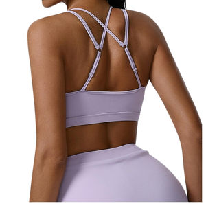 Soutien-gorge de sport pour femme à bretelles, de haute qualité, respirant, offrant un bon maintien, confortable, extensible, sans coutures, tendance - Product Image 4