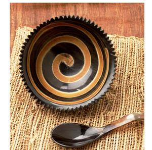 Rustic Modern Natural Buffalo Horn Dish Set Eco-Friendly Includes Oval Salad Bowl Vintage <b>Lunch</b> <b>Box</b> Spoon for <b>Parties</b> & <b>Lunches</b> - Product Image 1