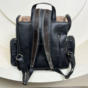 Fashionable Trendy Design Hand Tooled Cowhide Multifunctional Diaper <b>Bag</b> High Quality Concealed Carry Travel <b>Backpack</b> for Unisex - Product Image 5