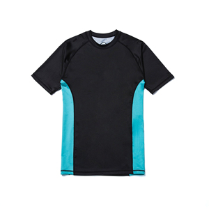 Rashguard MMA pour homme, noir et violet, à blocs de couleur, ajusté, à séchage rapide, à compression, manches courtes, vêtements d'arts martiaux - Product Image 2