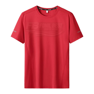 T-shirt décontracté à manches courtes pour homme, grande taille, été, fin, uni, anti-boulochage, séchage rapide, col rond, en tissu tricoté 180 grammes, vierge, taille US - Product Image 4