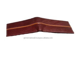 Usine conception personnalisée cuir véritable galet homme court sac à main compact petit portefeuille hommes portefeuilles en cuir véritable portefeuille à deux volets - Product Image 2