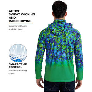 Chemises de pêche en tissu extensible personnalisables à manches longues UPF 50+ – Vêtements de performance pour pêcheurs en rivière - Product Image 3