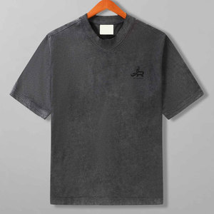 เสื้อยืดสไตล์สตรีทผู้ชาย ล้างสีแบบแอซิด ทรงโอเวอร์ไซส์ สวมใส่สบาย ผ้าฝ้าย 100% เสื้อผ้าแฟชั่นผู้ชาย เสื้อยืดล้างสีแบบแอซิด - Product Image 1