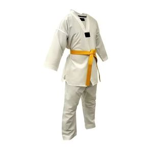 Authentic <b>Orange</b> Black Collar Lightweight Breathable Martial Arts Competition Training Adult Youth Style Taekwondo Uniforms - Product Image 4