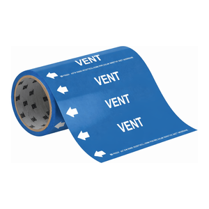 เครื่องหมายท่อแบบม้วน Brady VENT Flexible Roll Form สำหรับท่ออากาศและท่อระบายอากาศ - Product Image 1