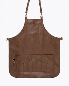 Capa de Peluquería de Cuero con Bolsillos, Delantal Resistente para Uso en Barberías - Product Image 1