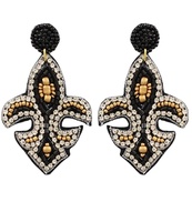 Boucles d'oreilles motif fleur de lis, nouvelle-zélande, mardi gras