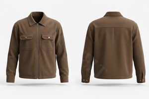 Camisas de Vestir Casuales con Cierre de Cremallera, Dos Bolsillos en el Pecho, Corte Ajustado, Diseño Personalizado Impreso, Puños con Botones de Pana, Manga Larga, Prendas Exteriores Elegantes - Product Image 2