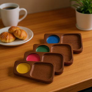 ถาดเสิร์ฟไม้พิมพ์ลาย ทนทาน สำหรับชา กาแฟ ขนม อาหารเช้า ถาดตกแต่งห้องครัว - Product Image 3