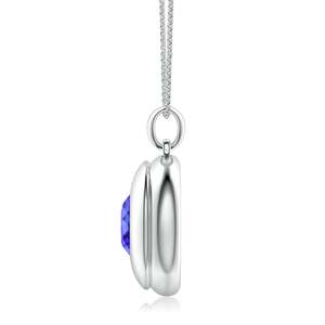 Colgante de Medallón Ovalado de Tanzanita para Hombre con Cadena, Oro Puro de 14K, Joyería Fina Clásica Hecha a Mano, Colgante de Piedra Preciosa Certificada por IGI - Product Image 3