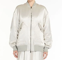 Blouson Bomber Rétro Unisexe Double Face Col Montant Coupe-Vent Fermeture Éclair Doublure Polaire Hiver Logo Frontal Extérieur