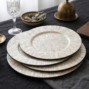 Assiette de Présentation Décorative Faite à la Main en Bois Nacre Écologique, Style Bohème Poli, Luxe et Haute Qualité - Product Image 3