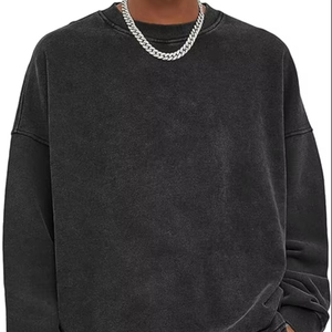 Sudadera Retro para Hombre con Efecto Desgastado, Sudadera de Estilo Vintage, Sudadera Holgada de Felpa Gruesa de Algodón, Sudadera Informal - Product Image 4
