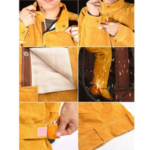 Chaqueta de Trabajo de Cuero Vacuno de Primera Calidad para Soldadores, Ropa Protectora Industrial, Trajes de Trabajo para Soldadores y Bomberos - Product Image 2