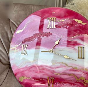 Resin Art Deco Quartz <b>Digital</b> <b>Wall</b> <b>Clock</b> Battery Powered <b>Wall</b> Decorative for Living Room - Product Image 4
