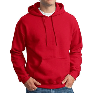 เสื้อฮู้ดสีแดงลำลอง คุณภาพสูง ผ้าฝ้าย 100% แห้งเร็ว เหมาะสำหรับออกกำลังกาย สตรีทแวร์ ผ้าฟลีซ เสื้อกันหนาวสำหรับผู้ชาย - Product Image 1