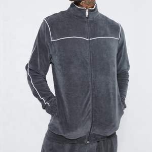 Men's Velour Tracksuit Athletic Sports Full Zip Sweatsuit 2 Piece <b>Long</b> <b>Sleeve</b> Coat Striped <b>Gym</b> Outfits Jogging <b>Sets</b> - Product Image 5