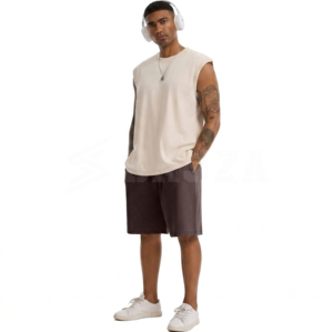 Pantalones Cortos Bermuda Casuales para Hombre, Tejido Oxford Sólido, Transpirables, Ecológicos, con Cordón, Mezcla de Algodón, para Gimnasio, Teñido Liso - Product Image 2