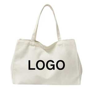 Bolsa de lona de algodón de tamaño mediano con logotipo y tamaño personalizados, adecuada para compras y uso diario. - Product Image 2