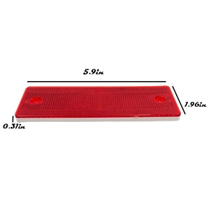 Adhesivo rojo rectangular, pequeño, reflector - Product Image 3