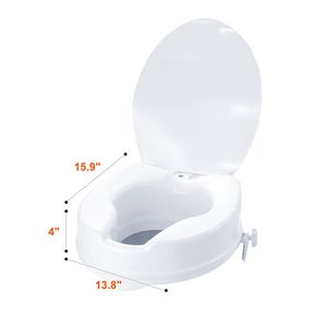 Rialzo Universale per Sedile WC da 4 Pollici, Capacità 300 Libbre, con Asta a Vite Bloccabile, Attrezzatura di Sicurezza per Bagno - Product Image 5