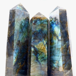 หินลาบราดอไรต์หลากสีแบบขายส่ง รูปทรงหอคอยขัดเงา หินบำบัดธรรมชาติ พลังเรกิ ช่วยปรับสมดุลจักระ ของตกแต่งบ้าน ของขวัญ - Product Image 6