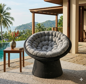 Contemporary Minimalist <b>Garden</b> Armchair Synthetic Rattan Outdoor Furniture for Luxury Hotel and Villa Project - Product Image 3