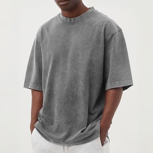 Cotton <b>Drop</b> Shoulder Custom Logo Printed High Quality <b>Acid</b> Wash Distressed Vintage T-Shirts for Men 230gsm Heavyweight t Shirt - Product Image 1