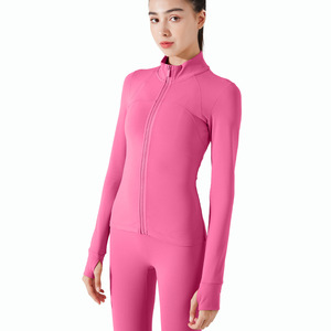New Autumn and Winter Velvet Yoga Clothes, Sports Tops, Tight Fitting Waist Yoga <b>Jackets</b>, Warm Zippered Fitness Clothes - Product Image 3