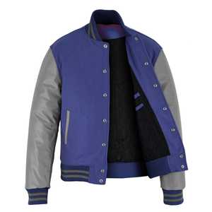 Chaqueta Varsity de manga larga para hombre, diseño personalizado al por mayor, últimas tendencias, lisa, sin estampado, para invierno. - Product Image 6