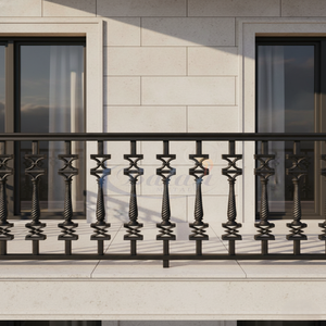 Durable <b>Cast</b> Iron Handrail with 5 Year Warranty Modern European Style Frameless Design for Balcony Railings UV Protected - Product Image 1