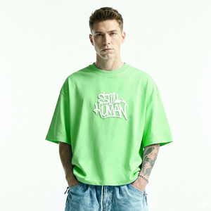 Customizable 100% Cotton Personalized Logo Design Style Letter Silk Screen Printed <b>Men's</b> T-<b>Shirts</b> Worsted Heavy Weight - Product Image 4