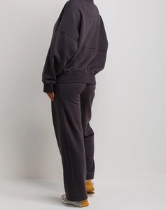 Conjunto de Dos Piezas de Forro Polar para Mujer, Cuello Redondo, Cremallera, Manga Larga, Pantalones Largos, Color Sólido, Corte Holgado Informal, para Todas las Temporadas - Product Image 4