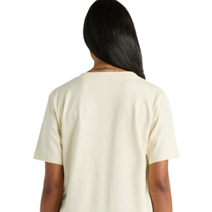 Camiseta de algodón de manga corta con cuello redondo para mujer, ajuste holgado y relajado, estampado en el pecho pequeño, espalda lisa, venta al por mayor, OEM, personalizada - Product Image 3