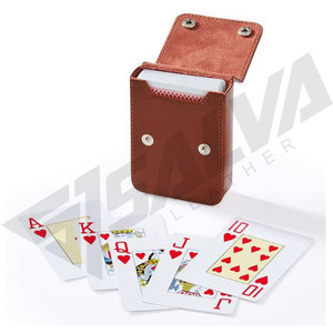 Étui à cartes à jouer double personnalisé en cuir véritable pour jeu de poker - Product Image 4