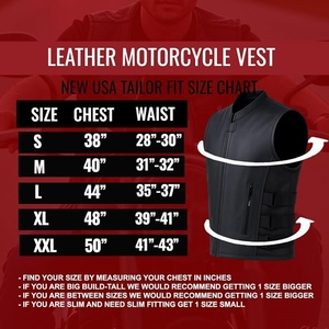 Custom <b>Men's</b> Genuine Cowhide <b>Leather</b> Motorcycle Biker Vest Stand Collar Side Adjustable Straps Premium Riding <b>Waistcoat</b> - Product Image 6