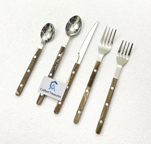 Ensemble de couverts de luxe écologiques avec manche en résine, en acier inoxydable 18/8, réutilisables et durables, pour la rentrée scolaire et les mariages - Product Image 5