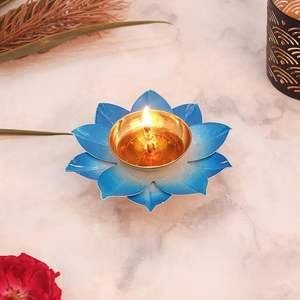 Lotus Brass Diya for Puja <b>Oil</b> <b>Lamp</b> Deepak Pooja Room Christmas Wedding Decoration Return Gifts Candles - Product Image 3