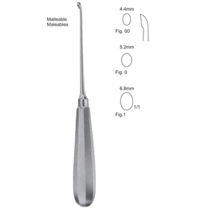 Curette manuelle de haute qualité pour os malléables, en acier inoxydable, instruments chirurgicaux orthopédiques, approuvée CE ISO, réutilisable, tailles 4,4 mm - Product Image 1