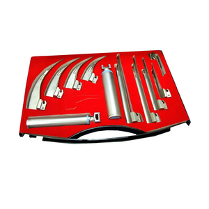 Fiber <b>Optic</b> Miller Laryngoscope Kit 3 Blades 1 Battery Handle Airway Diagnostic Medical <b>Instrument</b> Set - Product Image 6