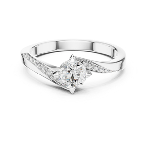 Anillo de Oro Rosa de 14K con Diamante Cultivado en Laboratorio, Corte Redondo, para Mujer |   Ropa de Oficina |   Diamante Cultivado Nuevo - Product Image 2