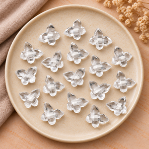 Cuentas de Cuarzo Cristalino en Forma de Mariposa de 14x10mm, Cuentas de Piedras Preciosas Facetadas para la Fabricación de Joyas, Cuentas Sueltas al por Mayor, Suministros para Manualidades - Product Image 1
