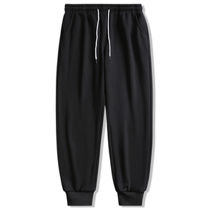 Men's Lightweight Mid Waist <b>Slim</b> Fit Cotton <b>Jogger</b> Pants with Drawstring Closure - Product Image 1