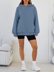 Sudadera con capucha extragrande para mujer con logotipo personalizado, multibolsillos, antiencogimiento, diseños deportivos OEM, sudaderas extragrandes dobles para mujer - Product Image 4